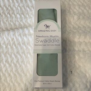 Amazing Baby Green Muslin Swaddle